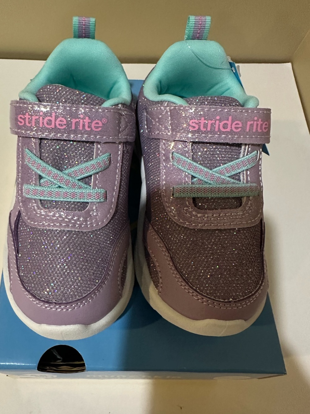 Stride Rite Kids' Sparkle Sneakers in Lavender with Mint Accents